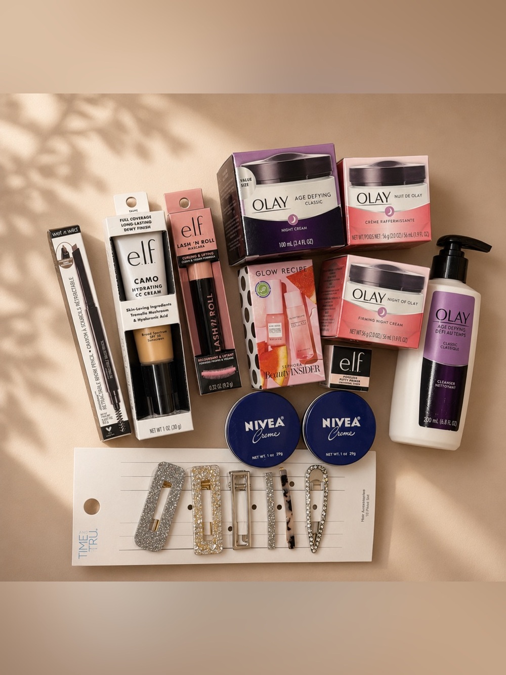 Bundle of skincare and cosmetics